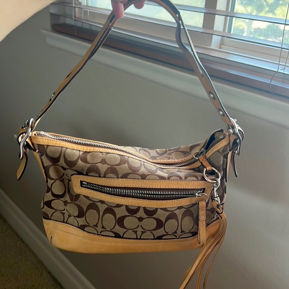 バッグ coach one shoulder brown signature 8K01 COACH One